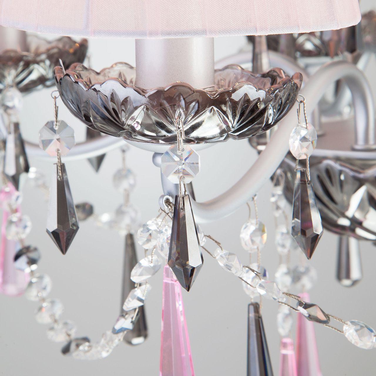 Подвесная люстра Eurosvet Rosetta 10086/5 серебро/дымчатый хрусталь Strotskis