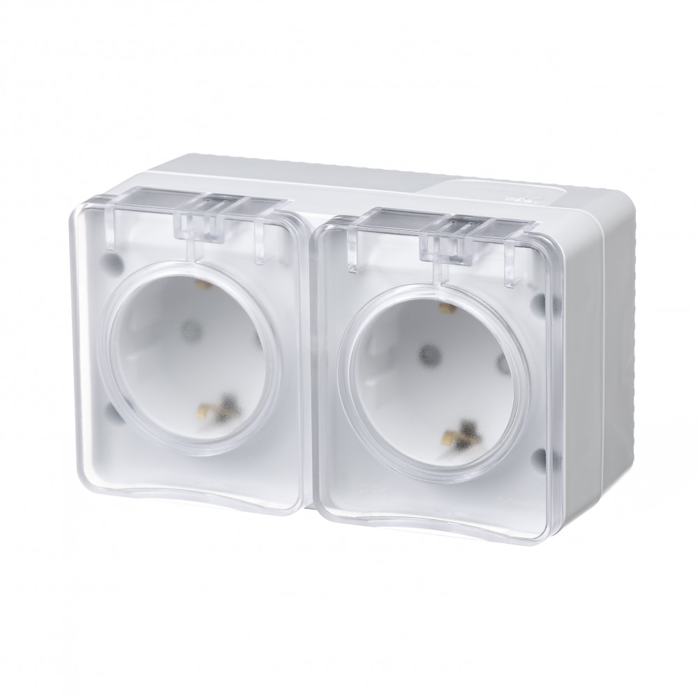 Розетка 2-ая с/з со шт., 16А 250B IP54 Systeme Electric AtlasDesign Profi54 ATN540126