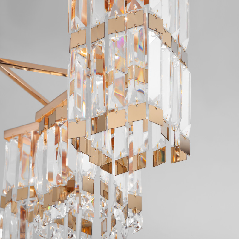 Люстра на штанге Eurosvet 10100/8 золото/прозрачный хрусталь Strotskis