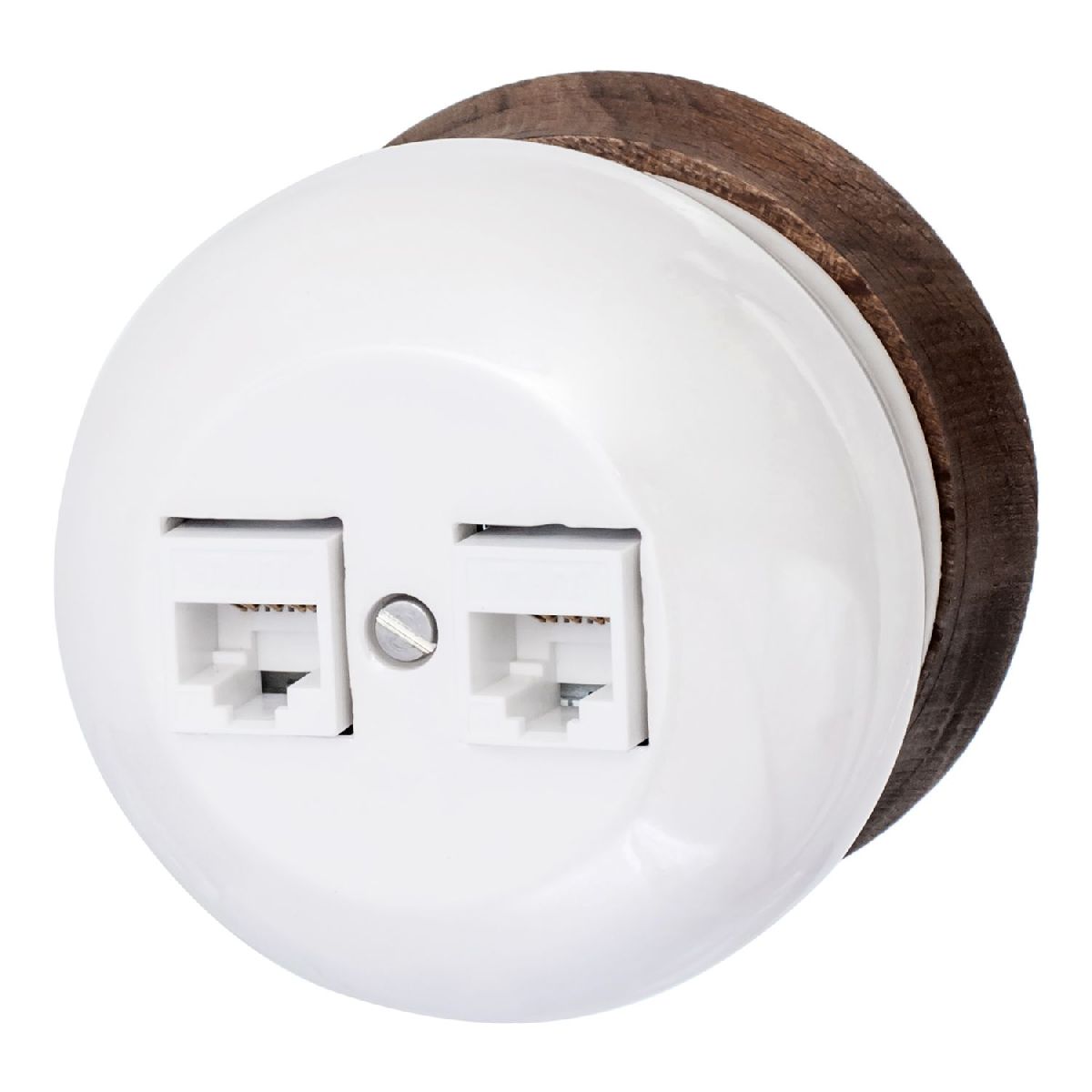 Розетка RJ45 компьютерная двойная Bironi Фаберже B2-302-010/18