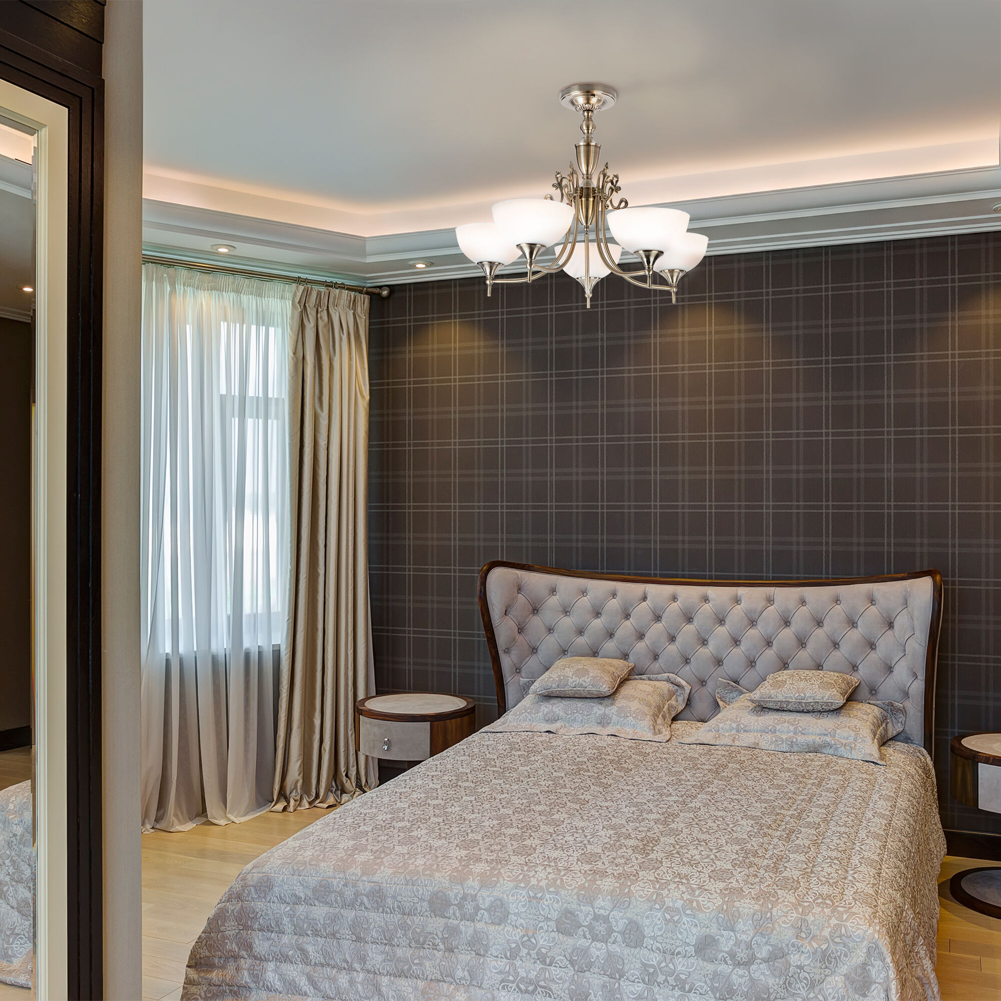 Потолочная люстра Eurosvet Lira 60053/5 античная бронза