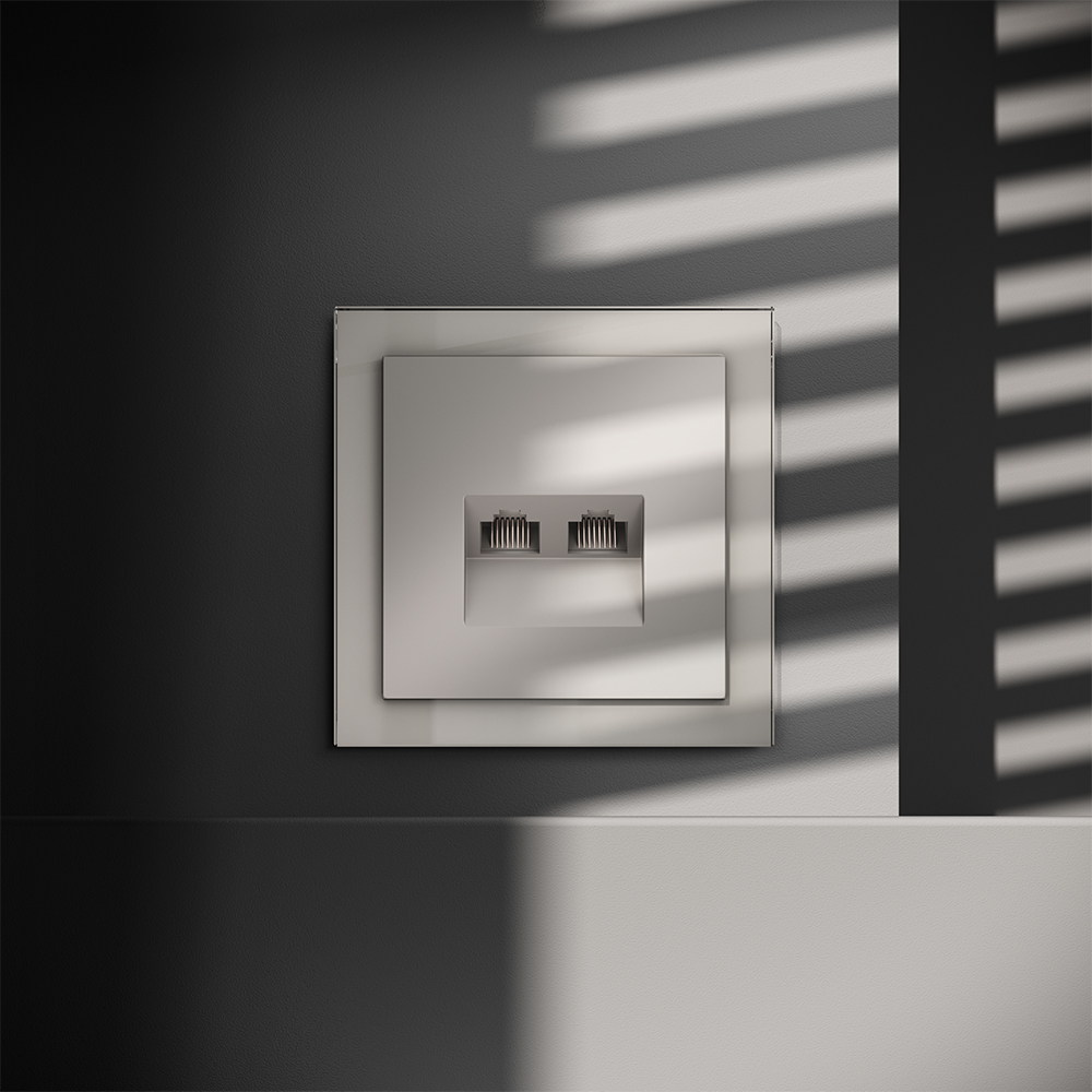 Розетка компьютерная двойная Voltum S70 VLS060203 (кашемир)