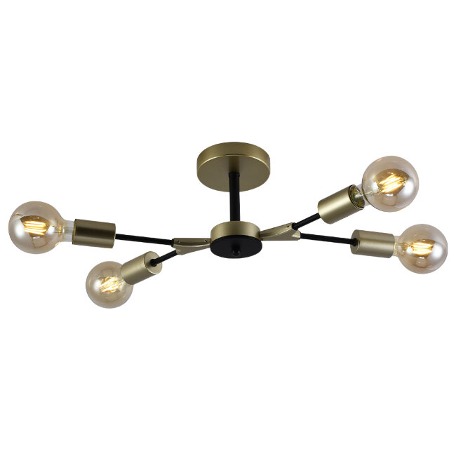 Люстра на штанге Seven Fires Evlina SF3370/4C-GD-BK