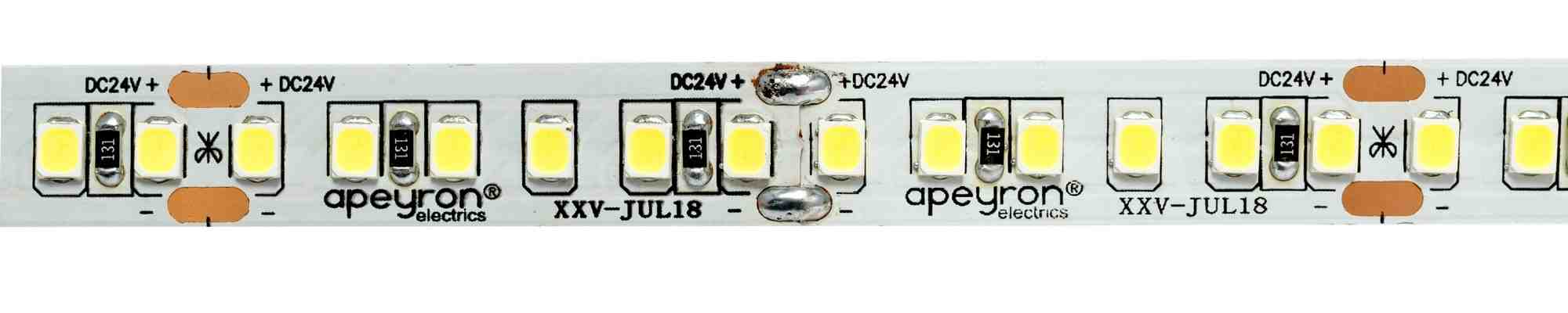 Светодиодная лента Apeyron 12В ЭКО 9,6Вт/м smd2835 120д/м IP65 440Лм/м 5м 3000К LSE-150