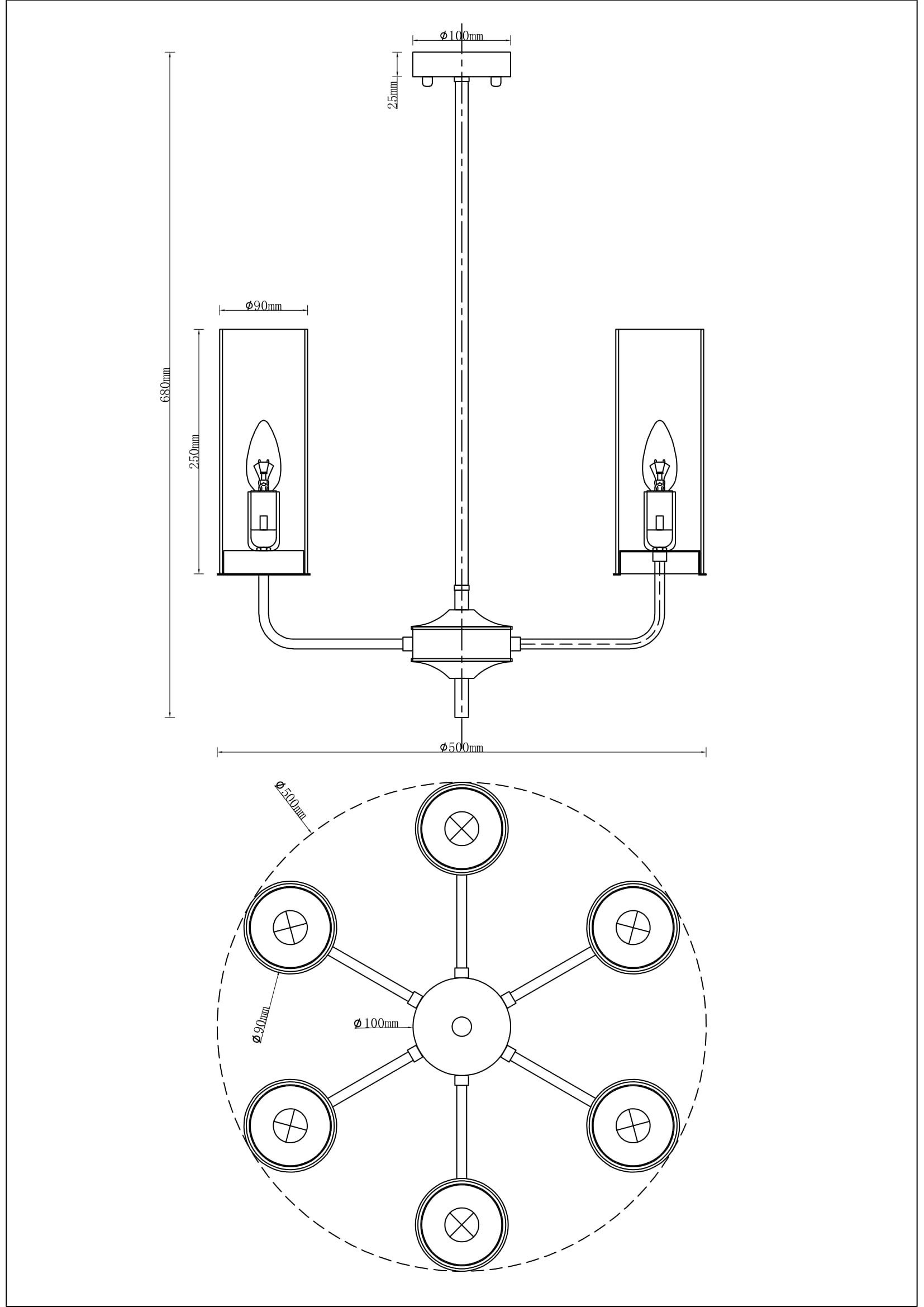 Люстра на штанге Moderli Metric V10020-6P