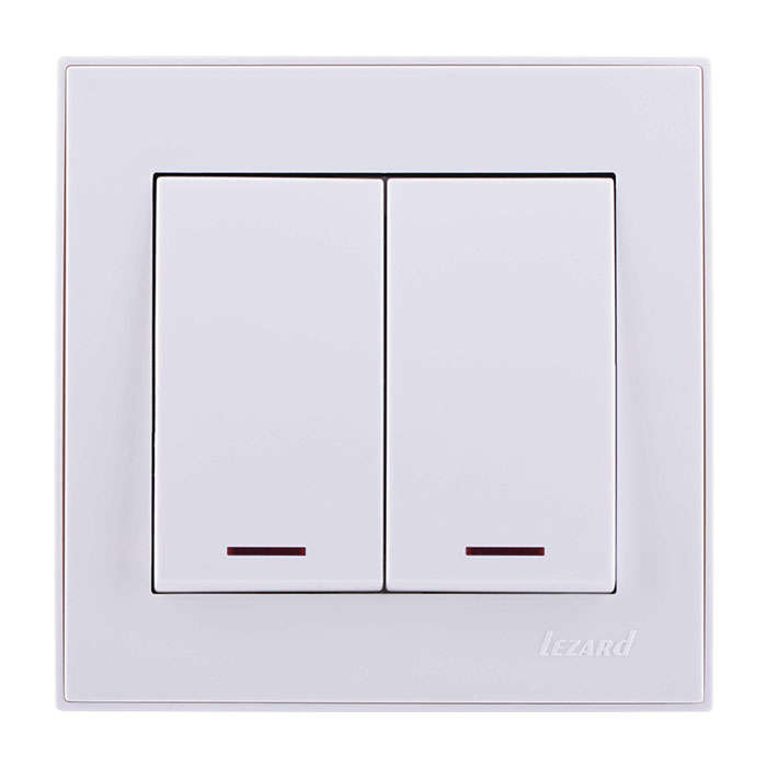 Выключатель двойной с подсветкой Lezard Rain 703-0202-112