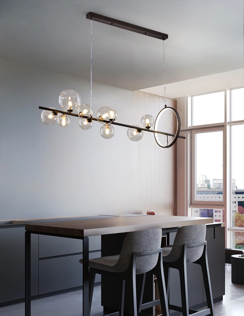 Подвесная люстра Delight Collection Art Deco Bubble KG1233P-10 black/clear