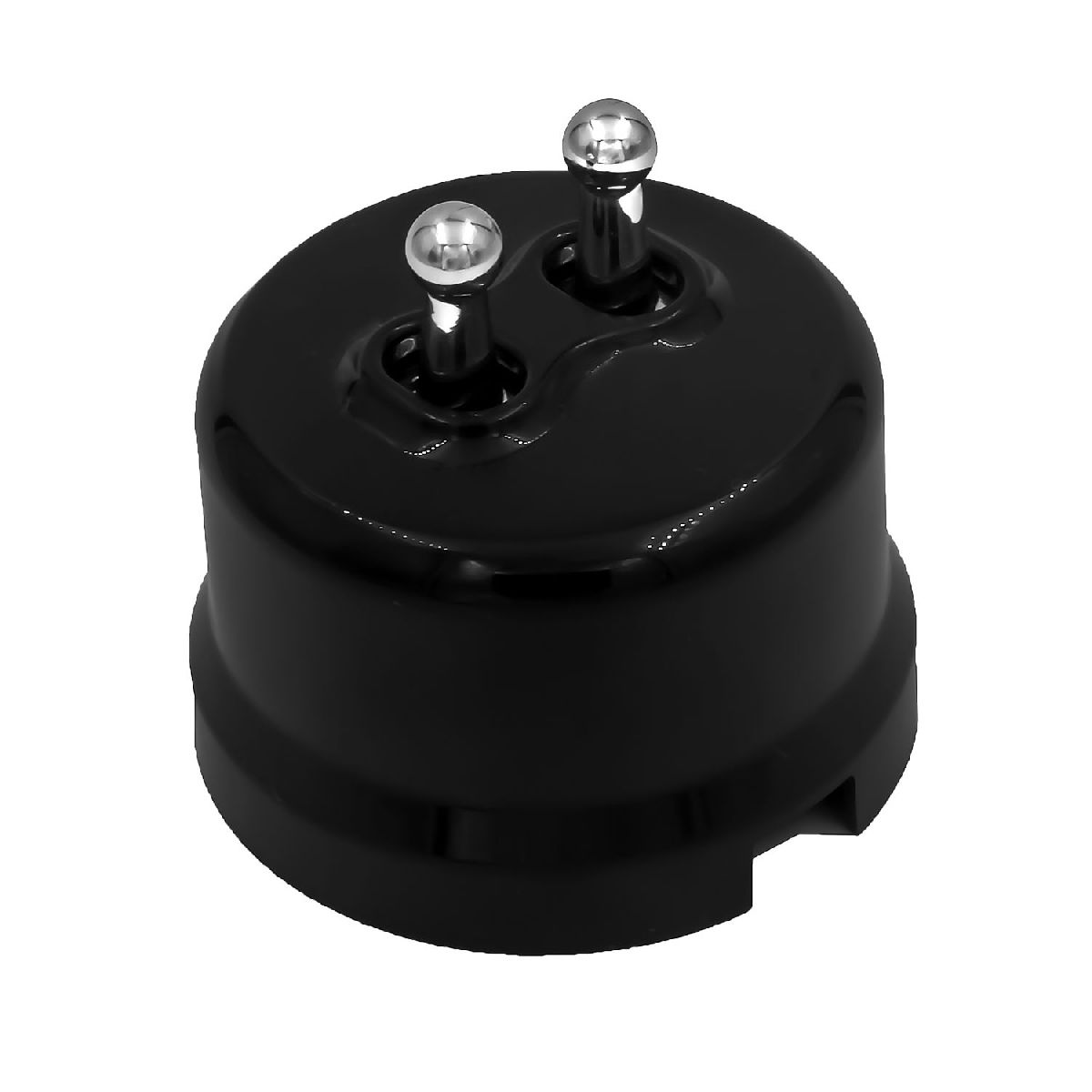 Выключатель двухклавишный тумблерный Bironi Лизетта B1-232-23-S