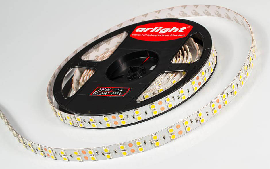 Светодиодная лента Arlight RT 2-5000 24V Cool 8K 2x2 (5060, 600 LED, LUX) 013756