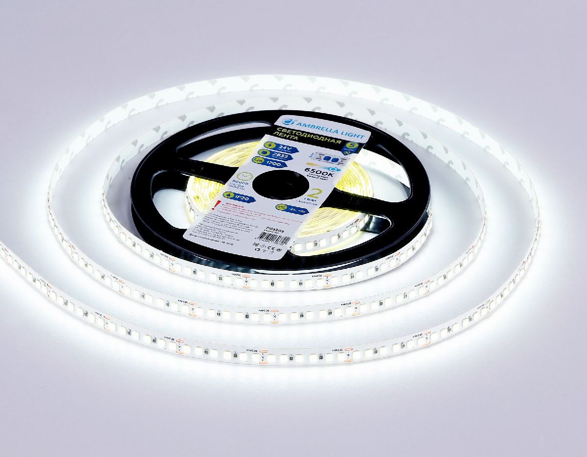 Светодиодная лента Ambrella Light Led Strip 24V Illumination 2835 14,4Вт/м 6500K 5м IP20 GS3213