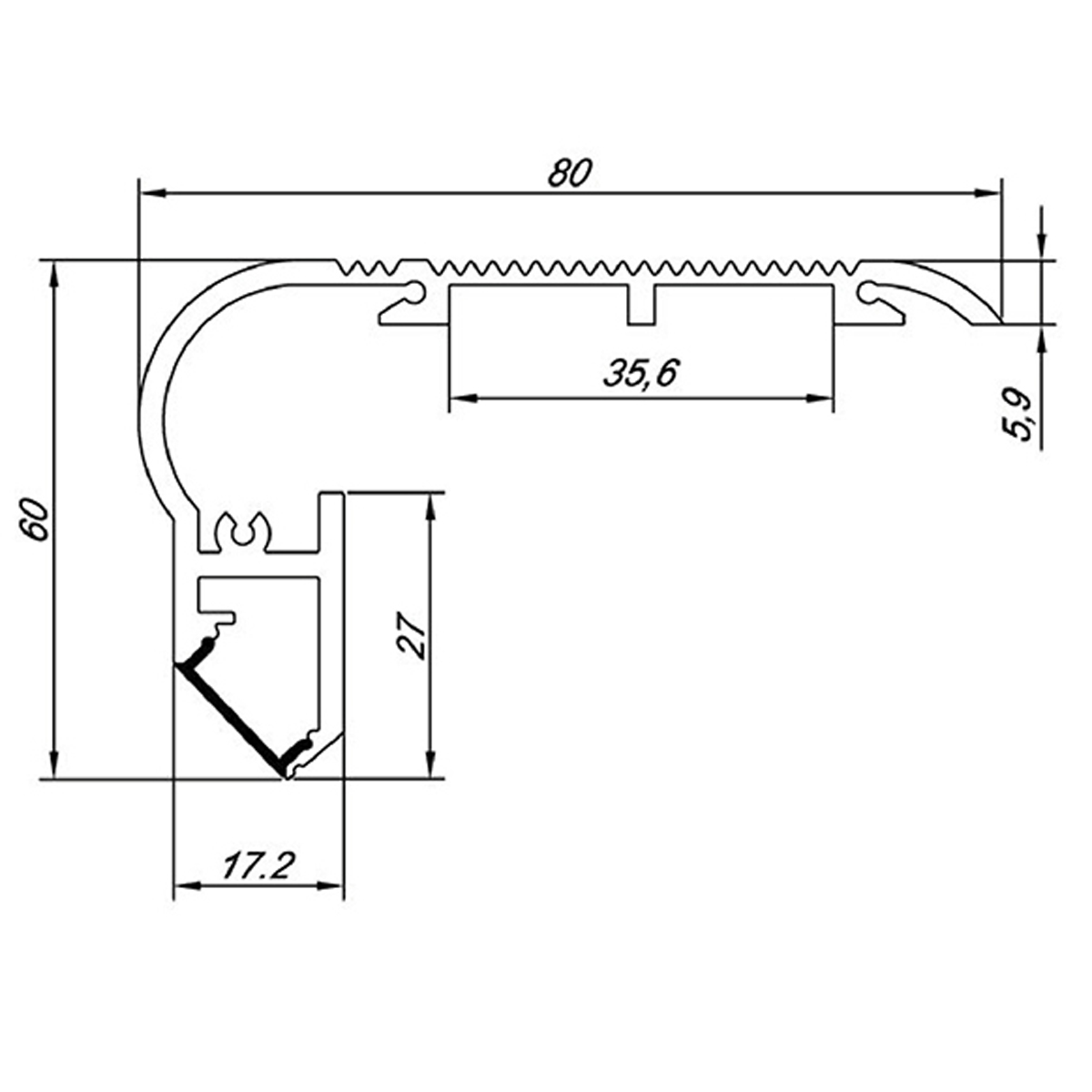 Накладной алюминиевый профиль Donolux DL18508 Black