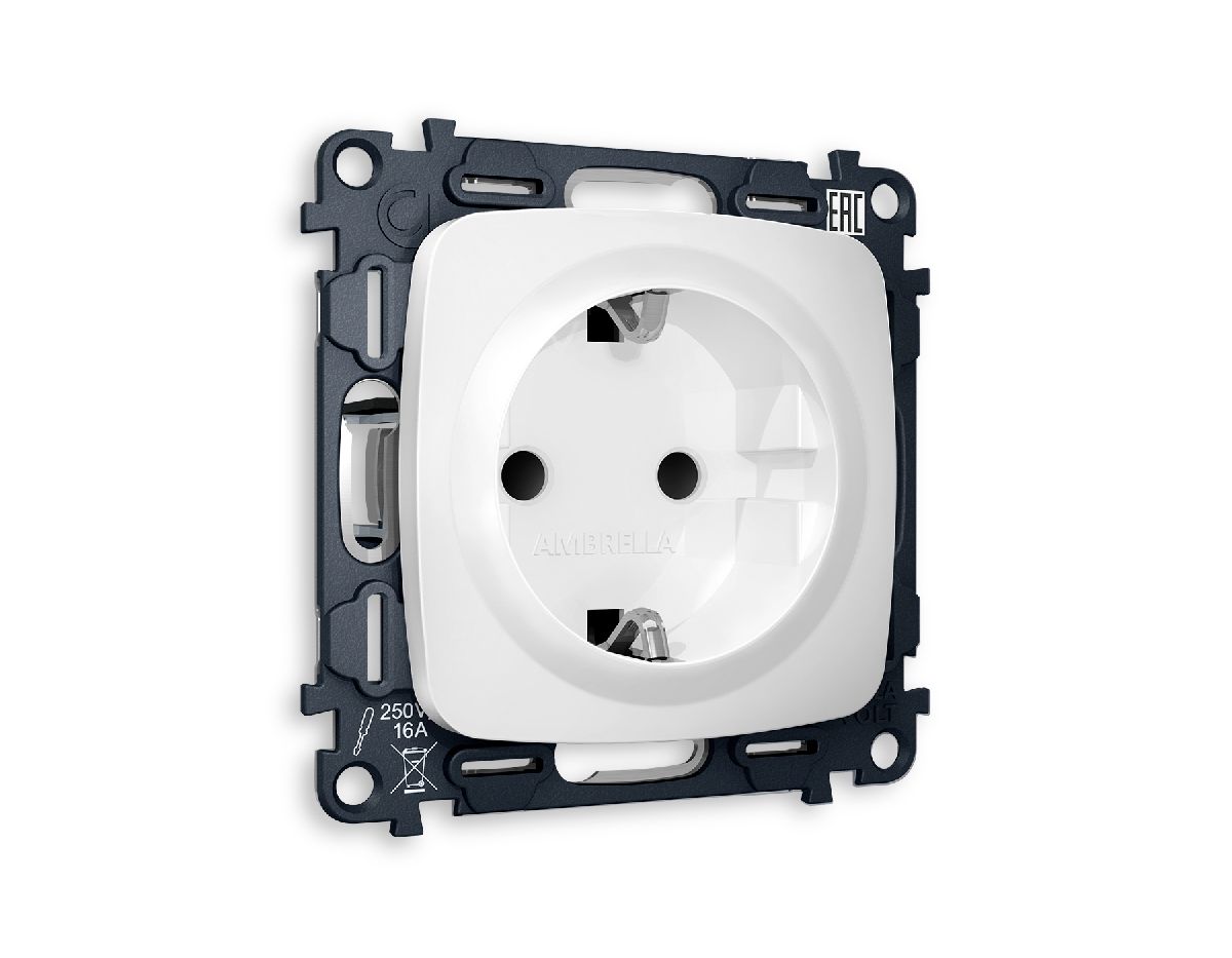 Комплект механизма розетки с/з со шторками Ambrella Volt Omega MO127010