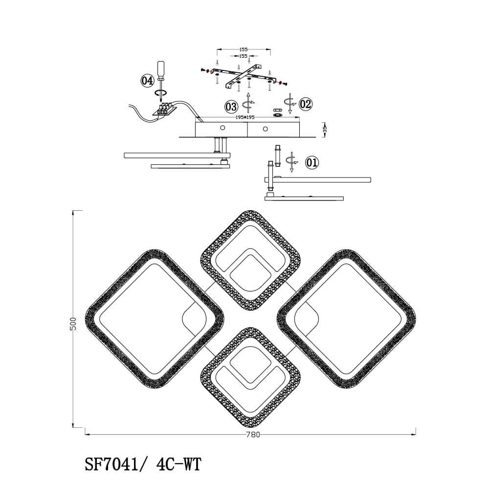 Потолочная светодиодная люстра Seven Fires Nettuno SF7041/4C-WT