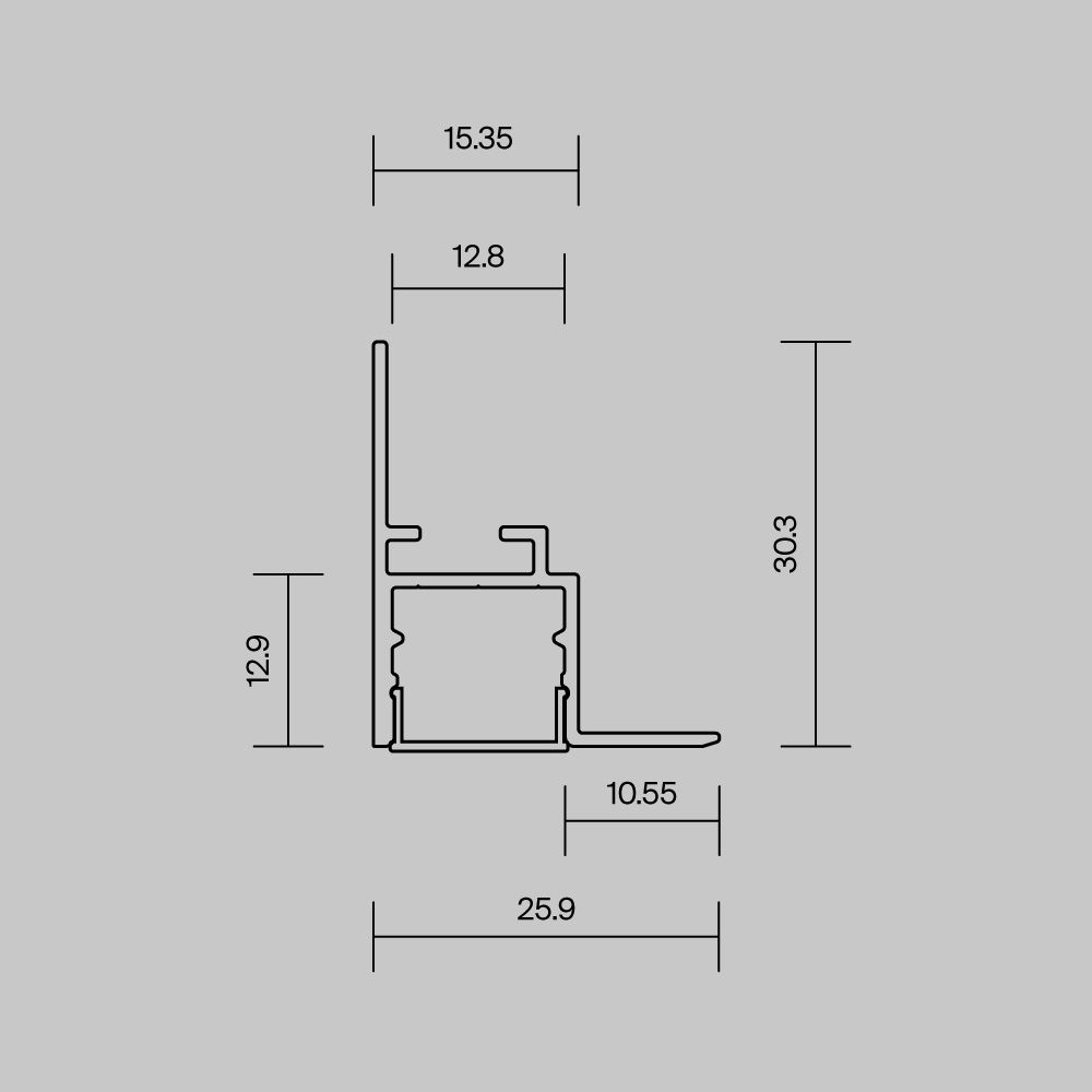 Алюминиевый профиль встраиваемый скрытого монтажа 26x30 Maytoni Led Strip ALM-2630-S-2M 632014