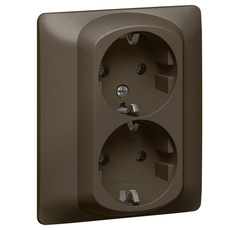 Розетка 2х2К+3 Legrand Galea Life 16A 250V с/з винтовой зажим темная бронза 771230