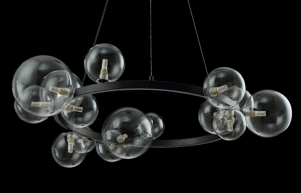 Подвесная люстра Crystal Lux Agata AGATA SP15 BLACK/TRANSPARENTE