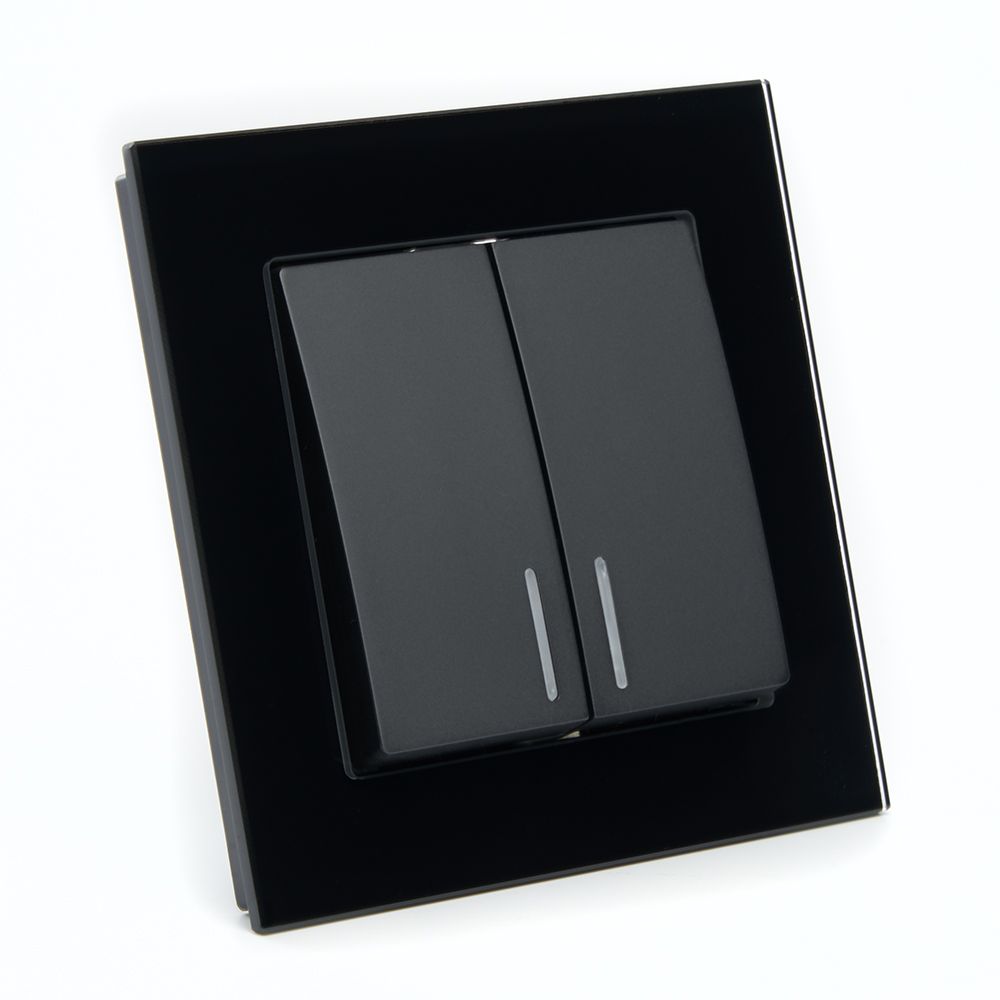 Выключатель 2-клавишный c индикатором Stekker Катрин 39504