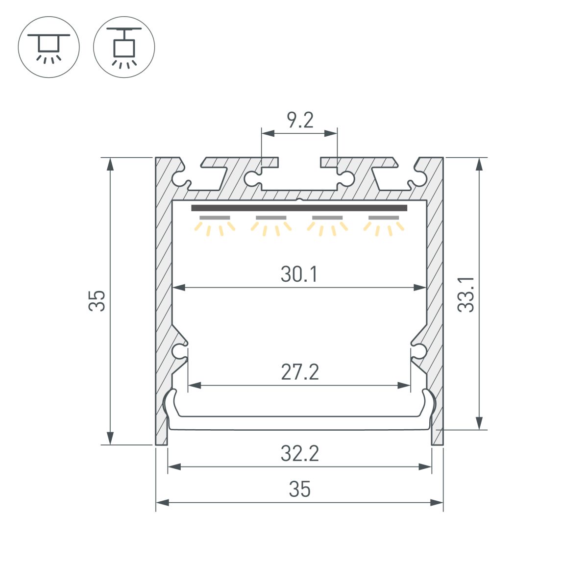 Профиль Arlight SL-LINE-3535-2000 BLACK (BY) (Алюминий) 062591