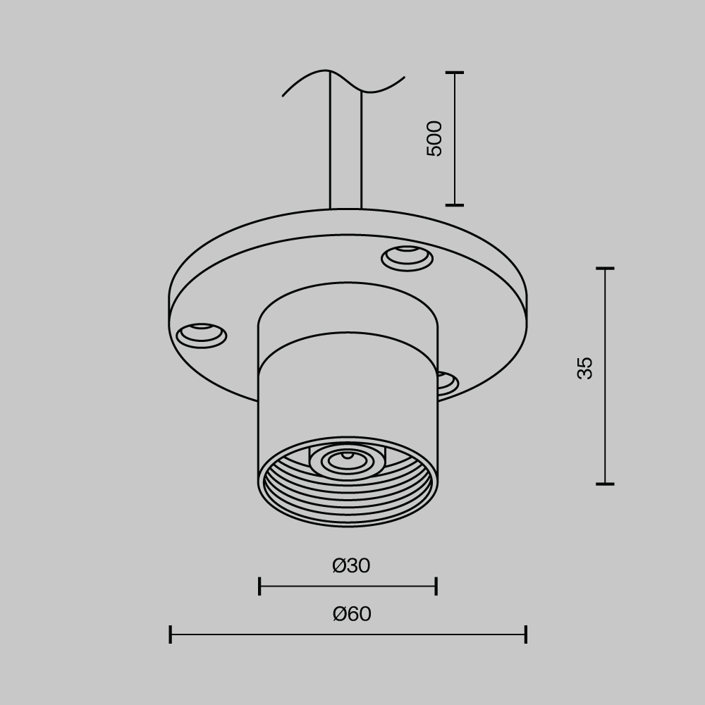 Основание с внутренней резьбой с вводом питания Maytoni Shelf CA023BI-P-B
