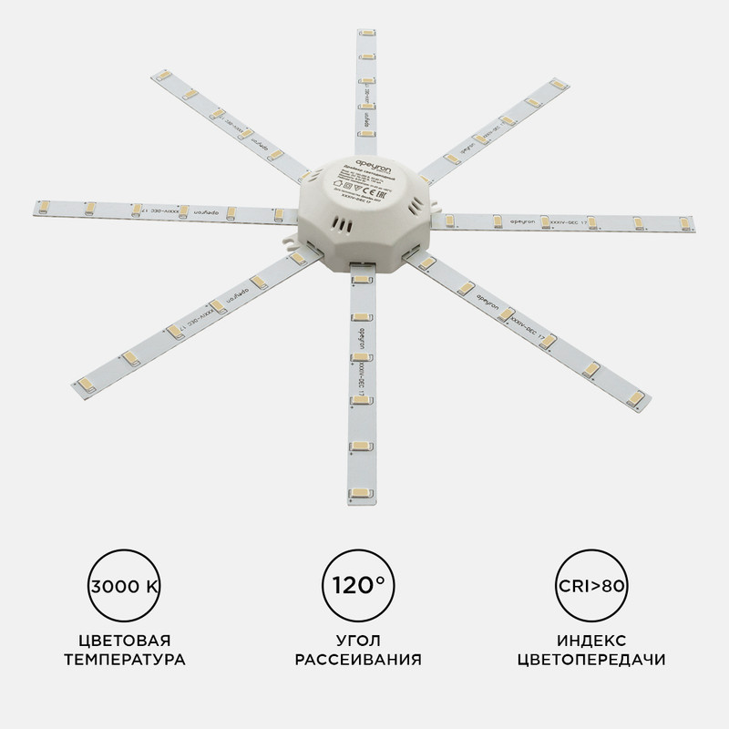 Комплект светодиодных линеек Apeyron Звездочка 220В 5730 20Вт 3000К IP30 02-45