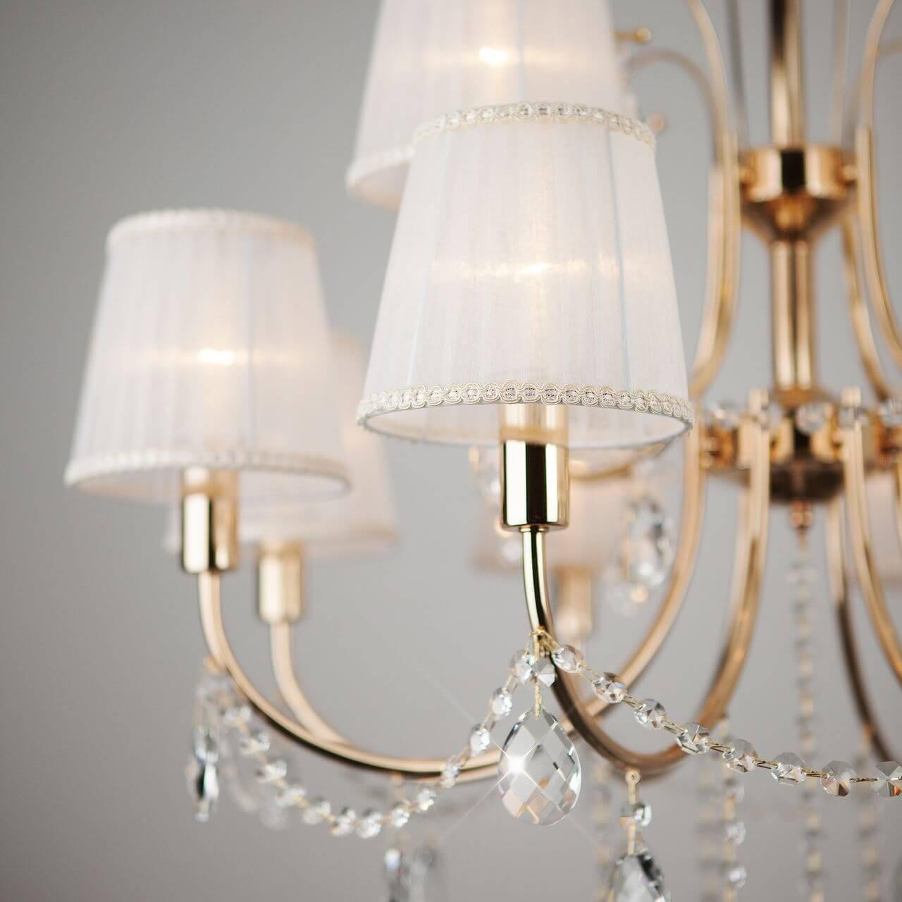 Подвесная люстра Eurosvet Emiliana 10087/12 золото/прозрачный хрусталь Strotskis