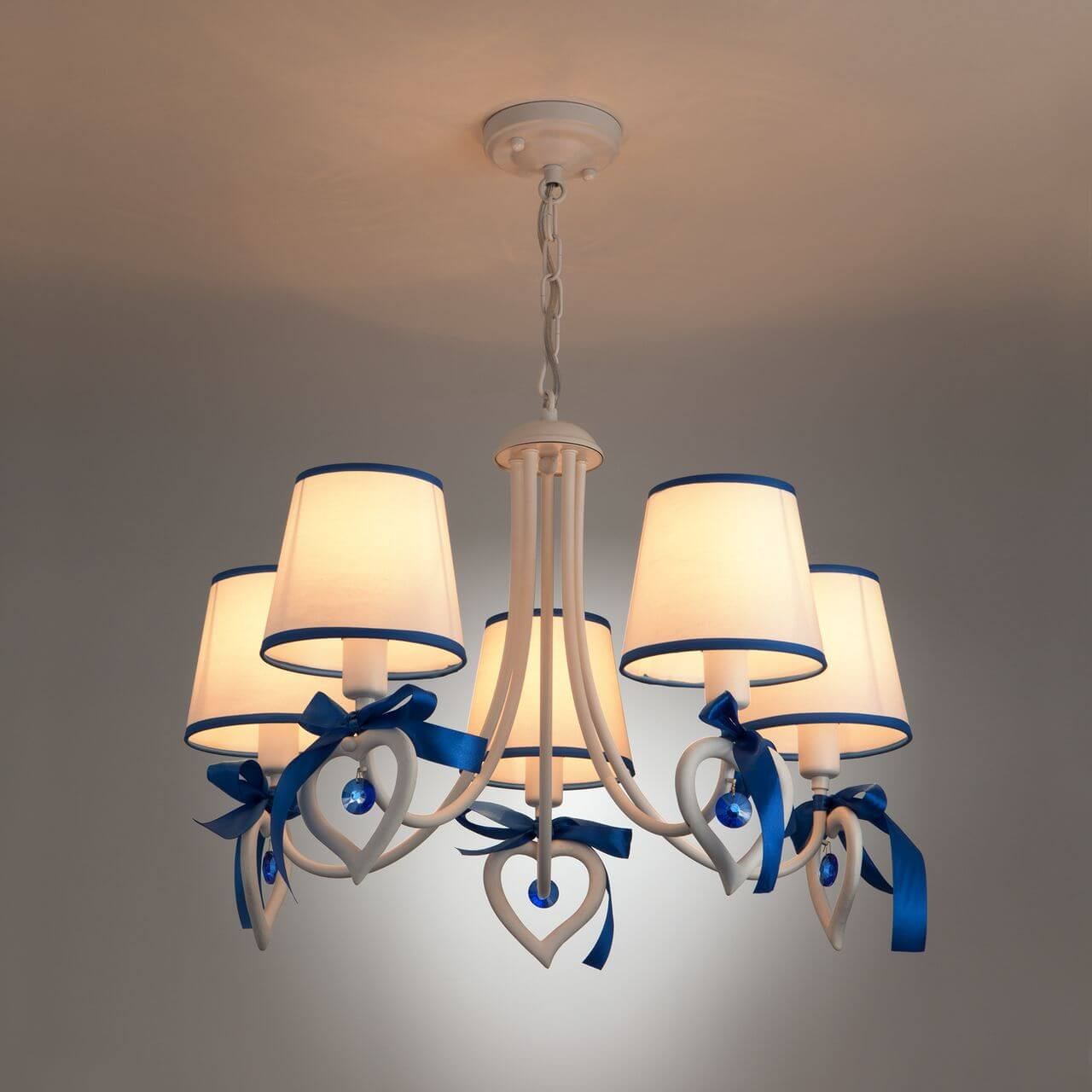 Подвесная люстра Eurosvet Terry 60066/5 белый/синий