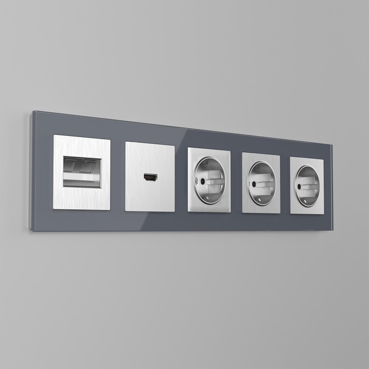 Рамка на 5 постов Werkel Favorit серый W0051115 4690389160165
