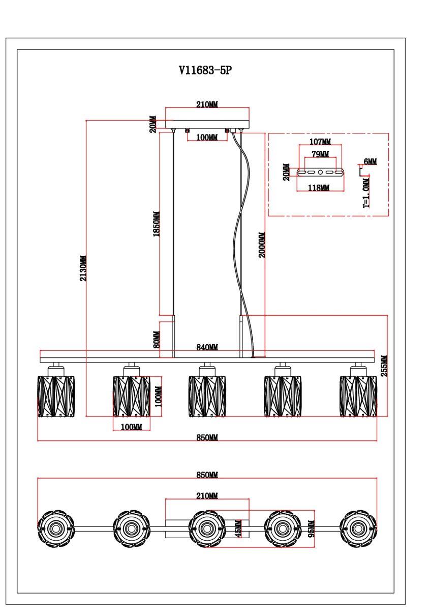 Подвесная люстра Moderli Prismique V11683-5P