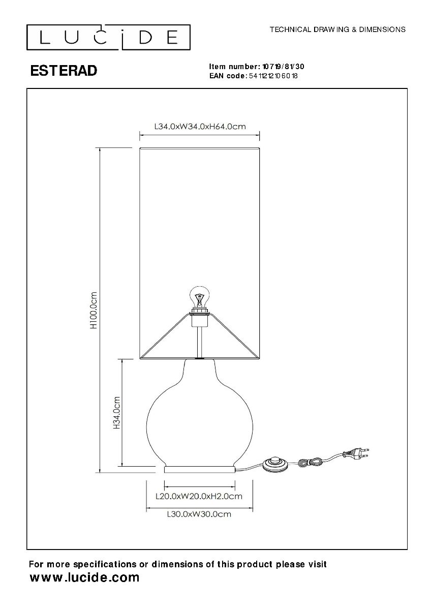 Торшер Lucide Esterad 10719/81/30