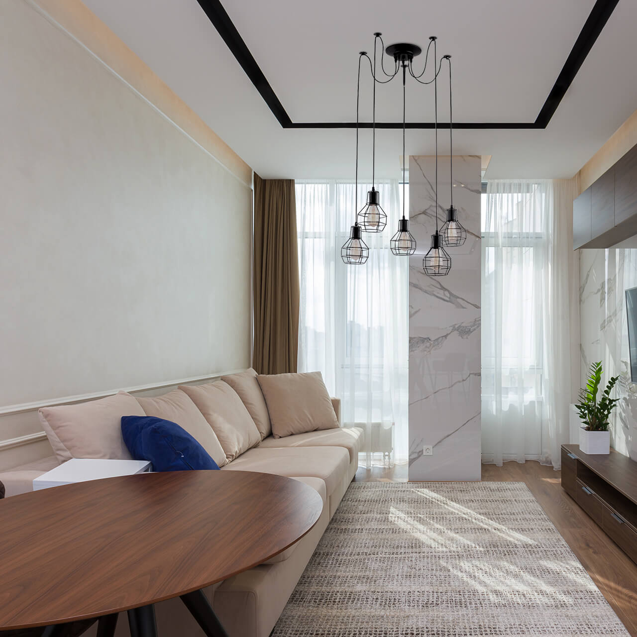 Подвесная люстра Arte Lamp A1109SP-5BK