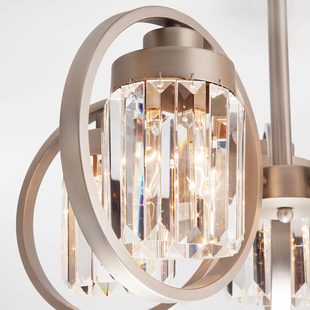 Потолочная люстра Eurosvet Loraine 10128/5 сатин-никель/прозрачный хрусталь Strotskis Smart (10095/5)