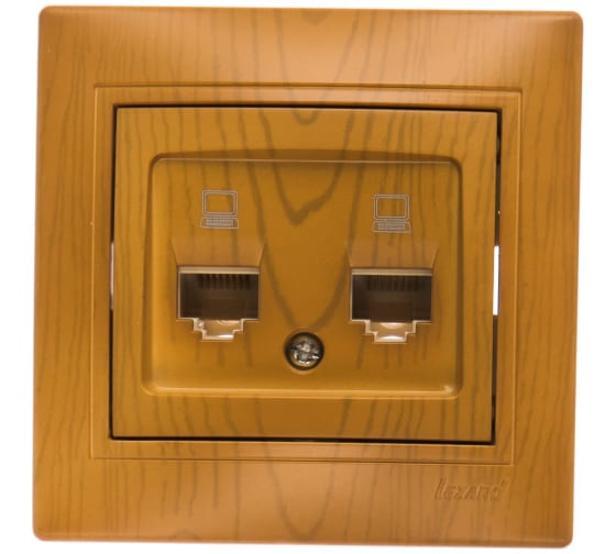 Розетка компьютерная двойная Lezard Mira 701-0701-141