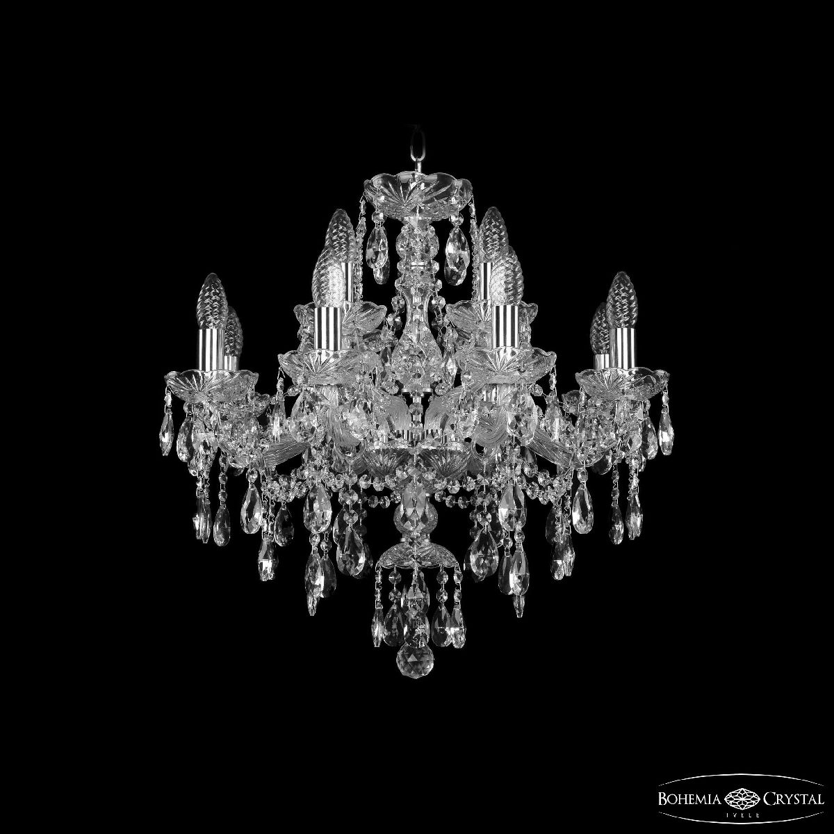 Подвесная люстра Bohemia Ivele Crystal 1415/8+4/200 Ni