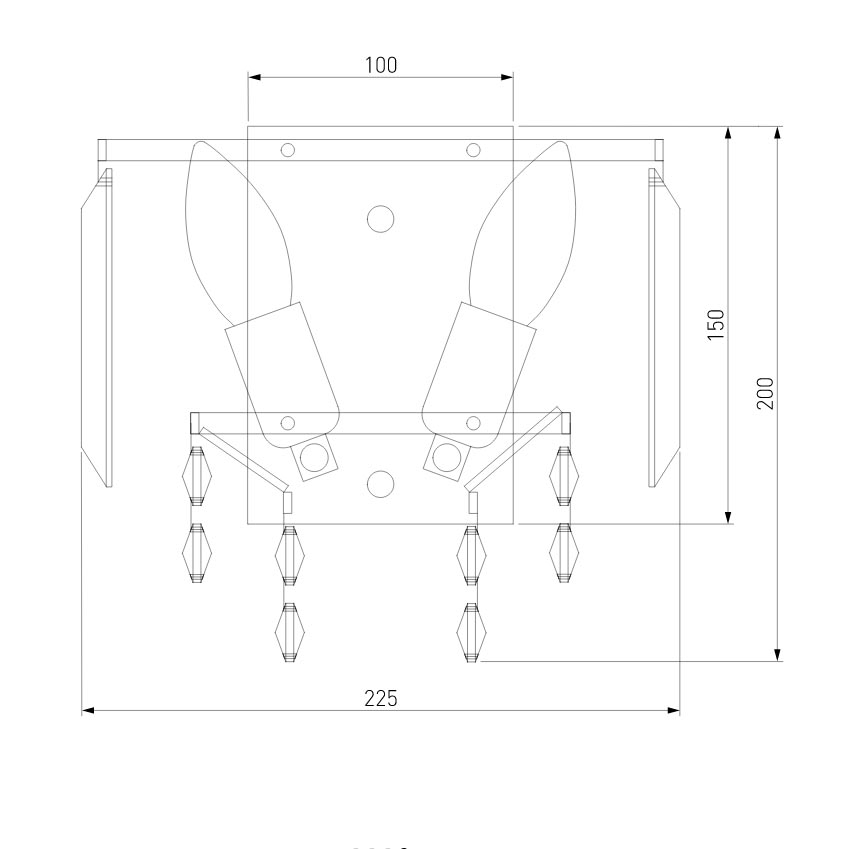 Настенный светильник Eurosvet Torreta 10121/2 хром/прозрачный хрусталь Strotskis (10105/2)