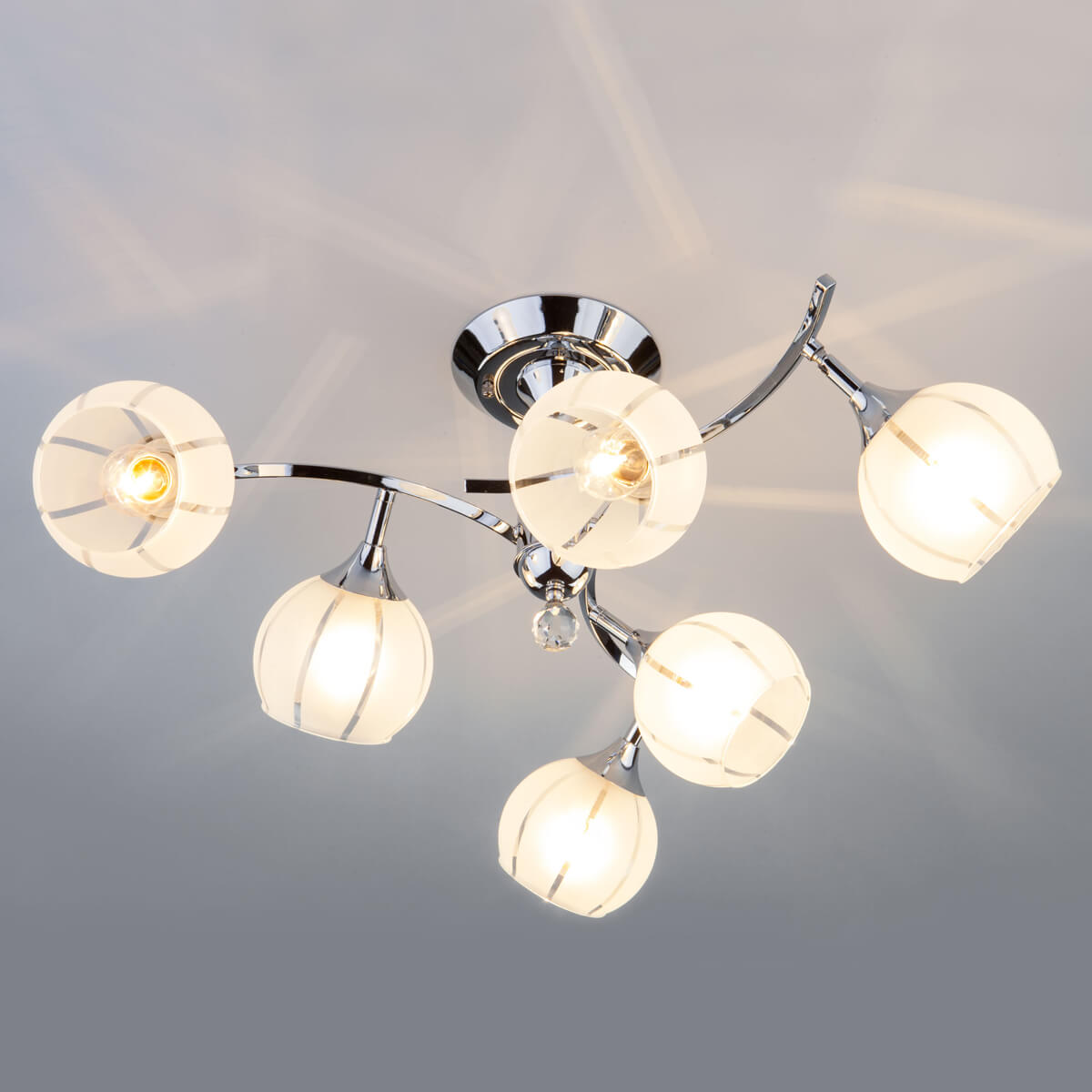 Потолочная люстра Eurosvet 3353/6 хром/белый