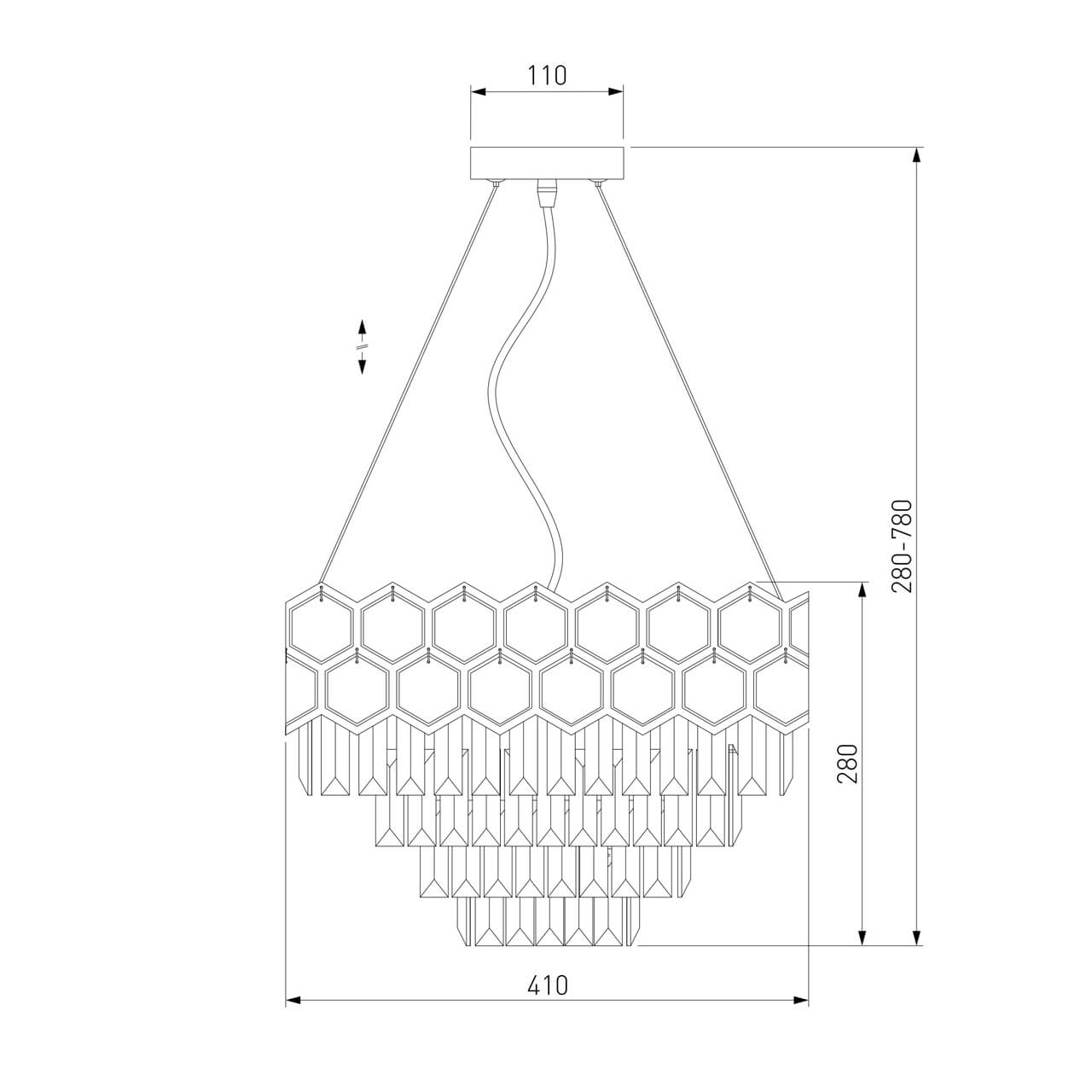 Подвесная люстра Eurosvet Ariana 10124/5 хром/прозрачный хрусталь Strotskis Smart (10113/5)