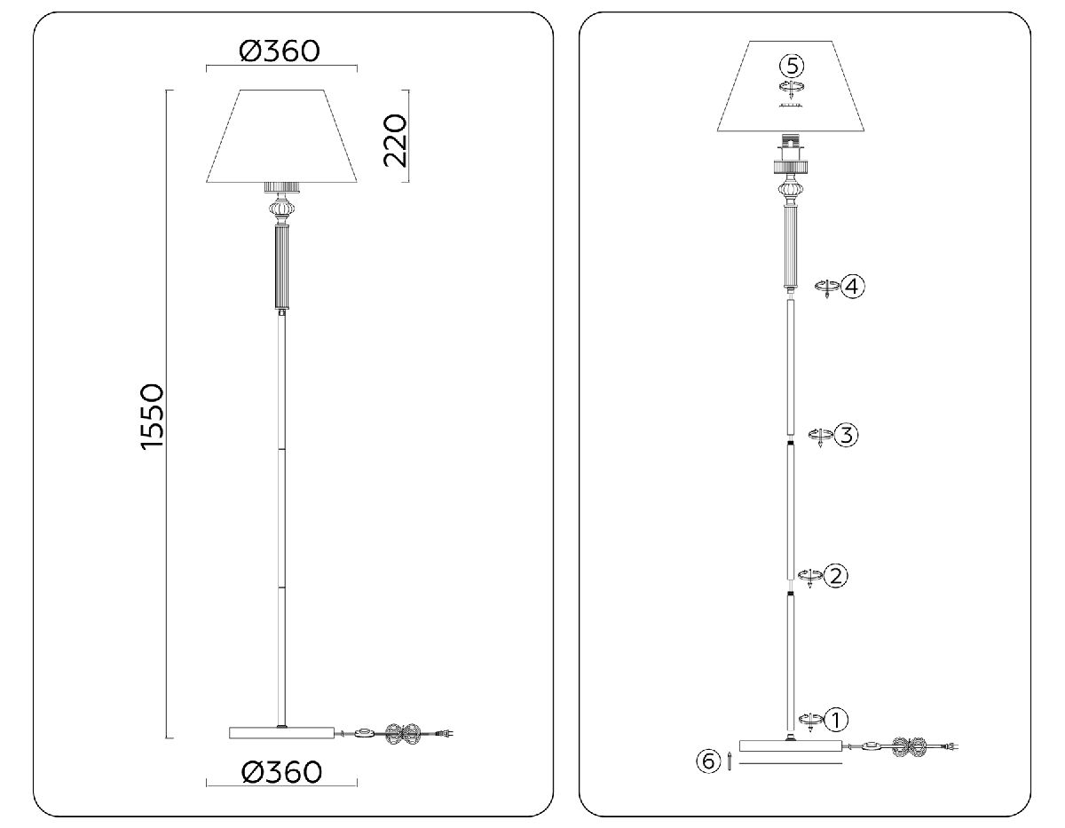 Торшер Ambrella Light High Light Heigh Light LH71028