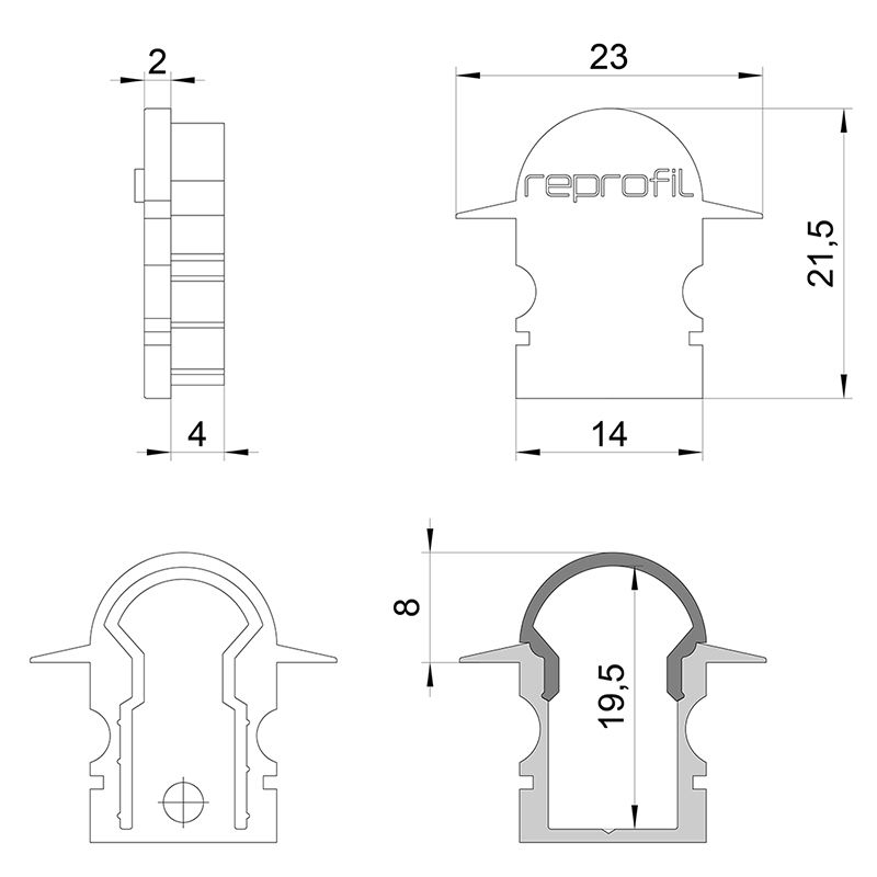 Торцевая заглушка (2 шт.) Deko-Light R-ET-02-08 979641