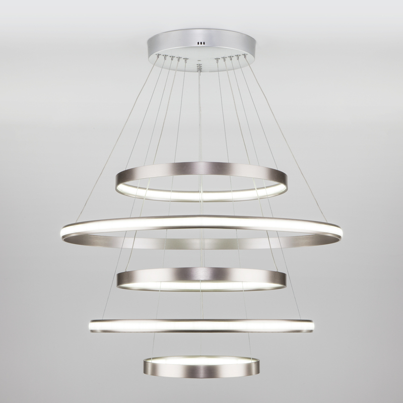 Подвесной светодиодный светильник Eurosvet Olympia 90179/5 сатин-никель