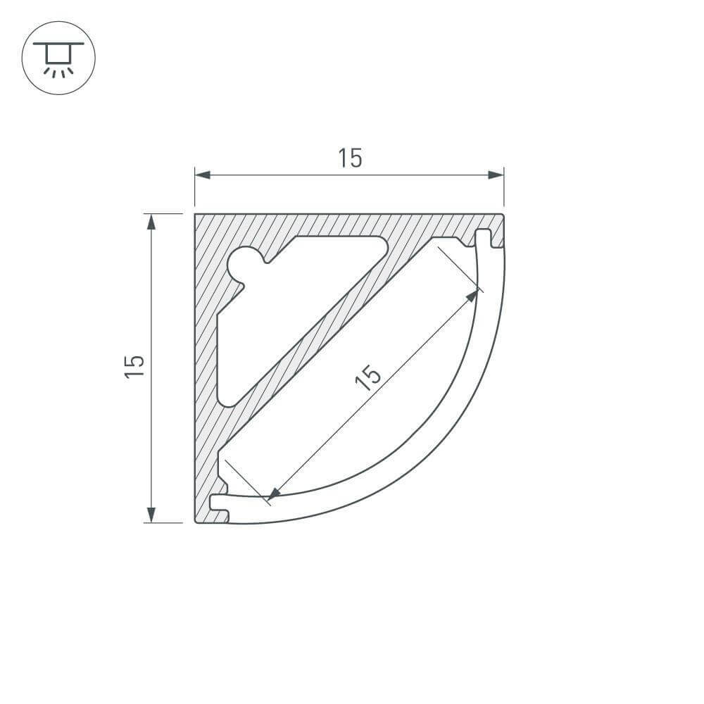 Профиль Arlight SL-KANT-H15-2000 ANOD 019327