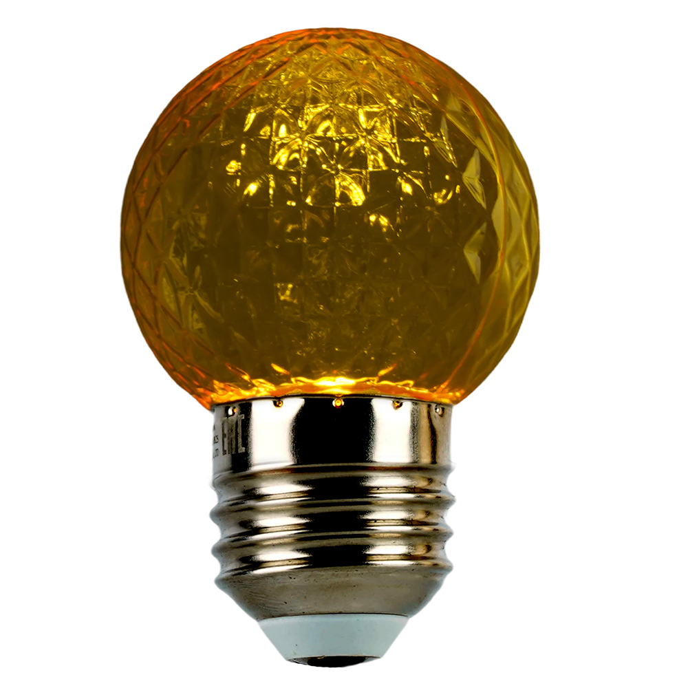 Лампа светодиодная Feron LB-385 шар желтый прозрачный E27 1W 230V 52161