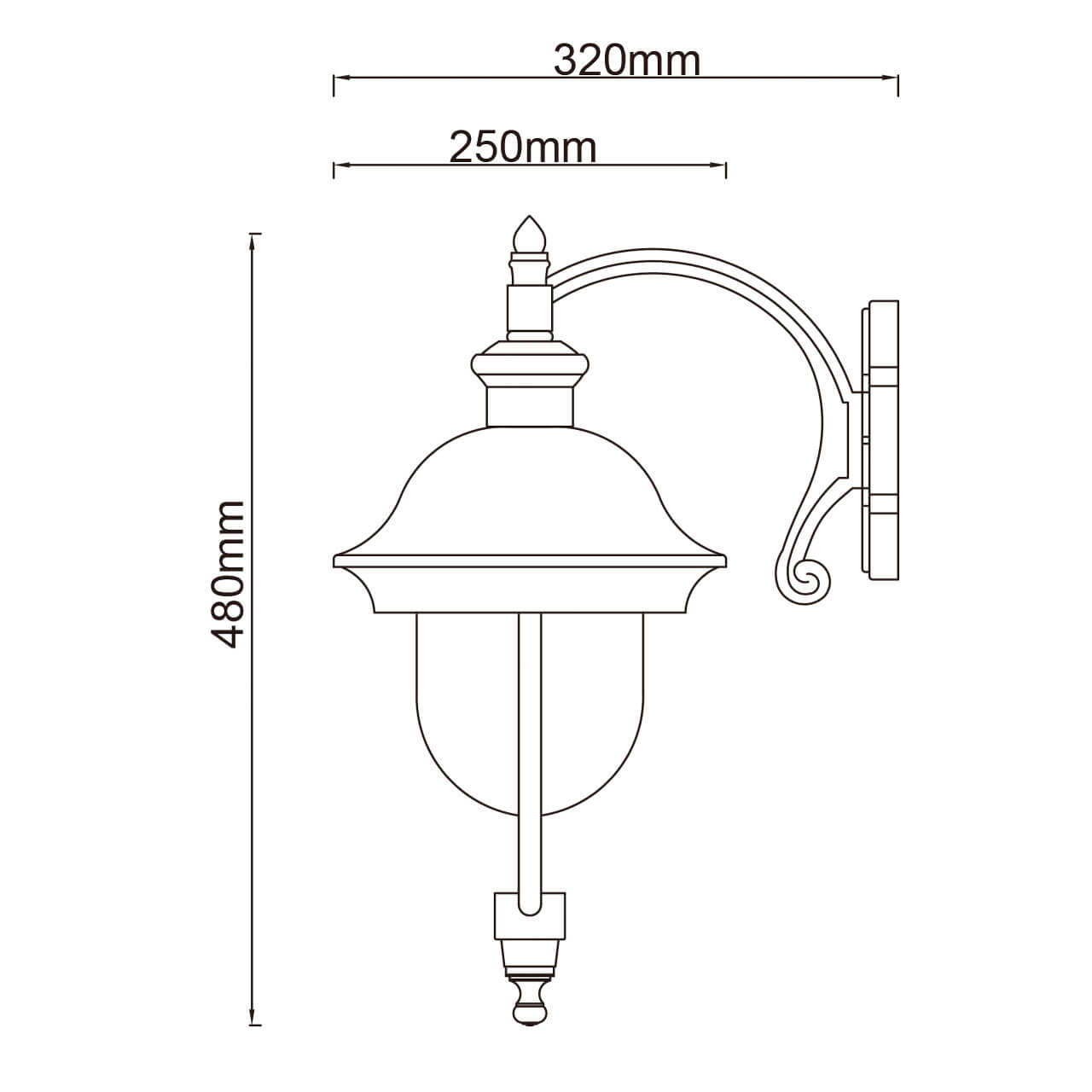 Уличный настенный светильник MW-Light Дубай 805020201