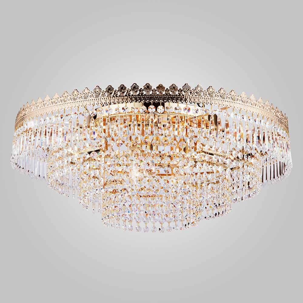 Потолочная люстра Eurosvet Diadema 10078/10 золото/прозрачный хрусталь Strotskis