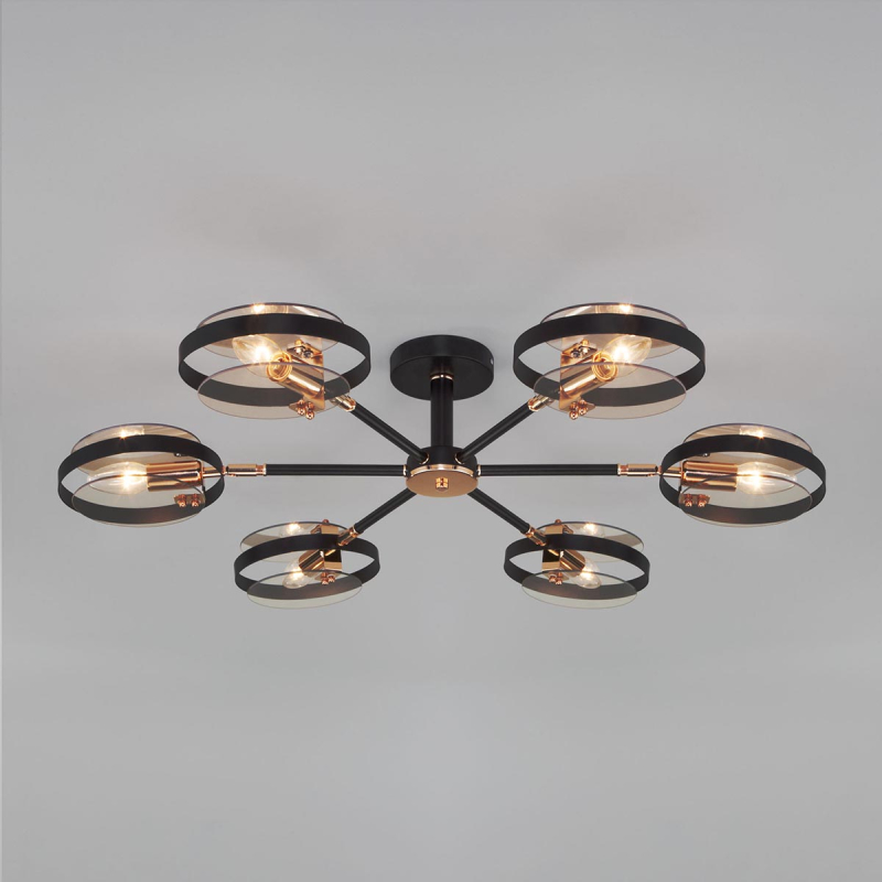 Потолочный светильник Eurosvet Gallo 70121/6 черный Smart a052341