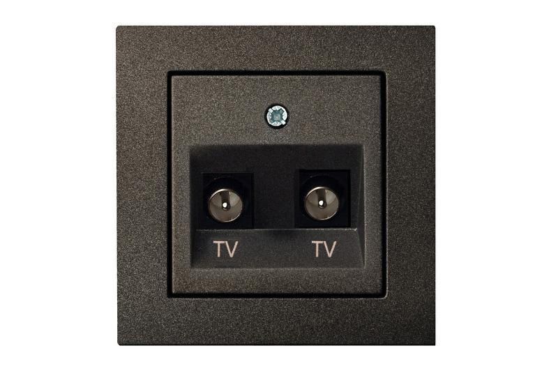 Розетка телевизионная двойная (TV) F-разъем Liregus Epsilon 28-1133