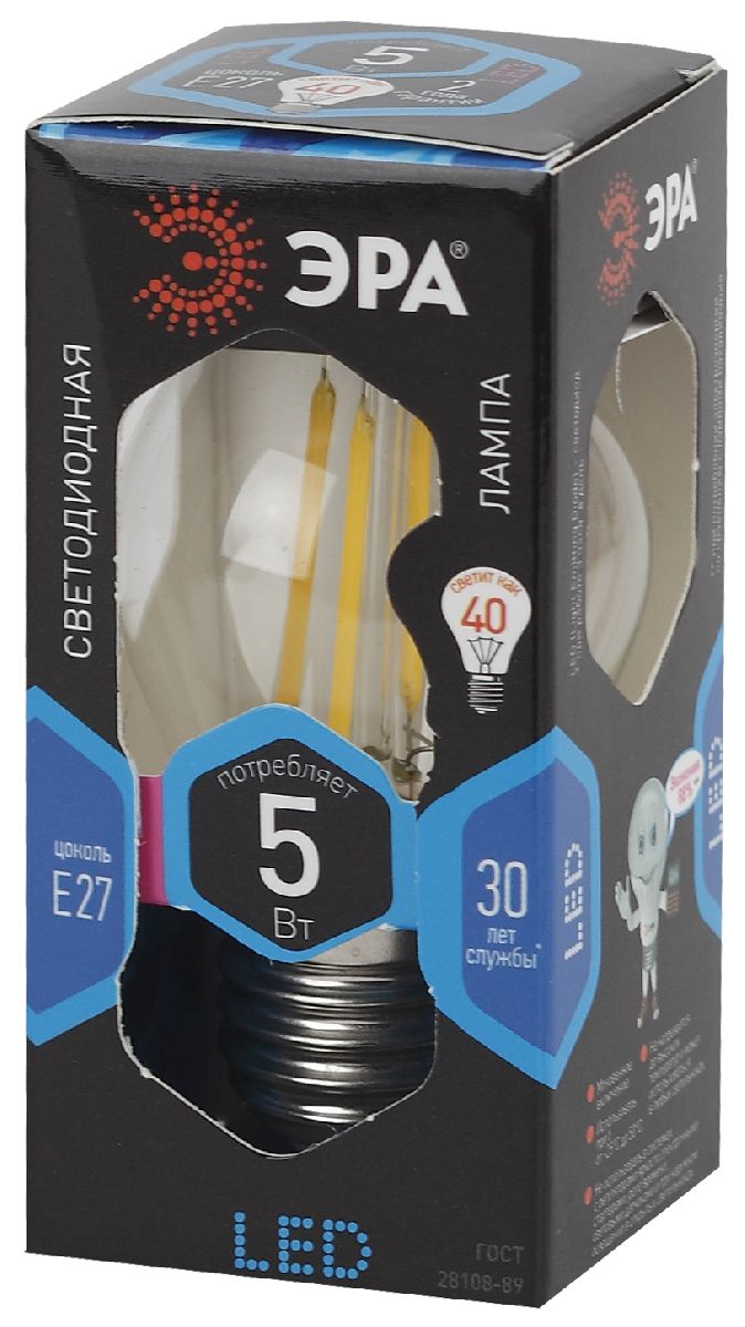 Лампа светодиодная Эра E27 5W 4000K F-LED P45-5W-840-E27 Б0039191
