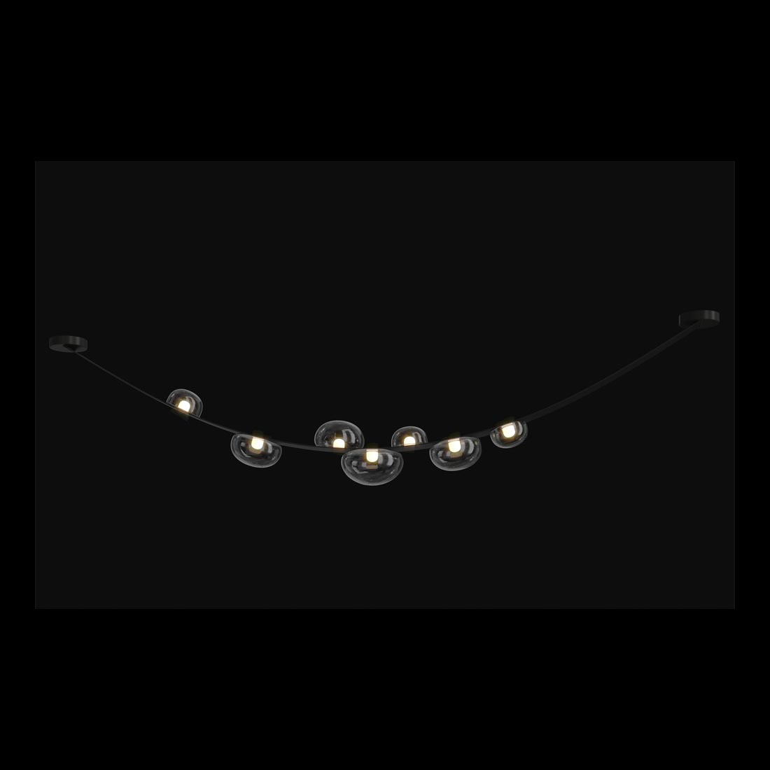 Подвесной светодиодный светильник Crystal Lux Bosque SP7 L3000 Black/Transparent