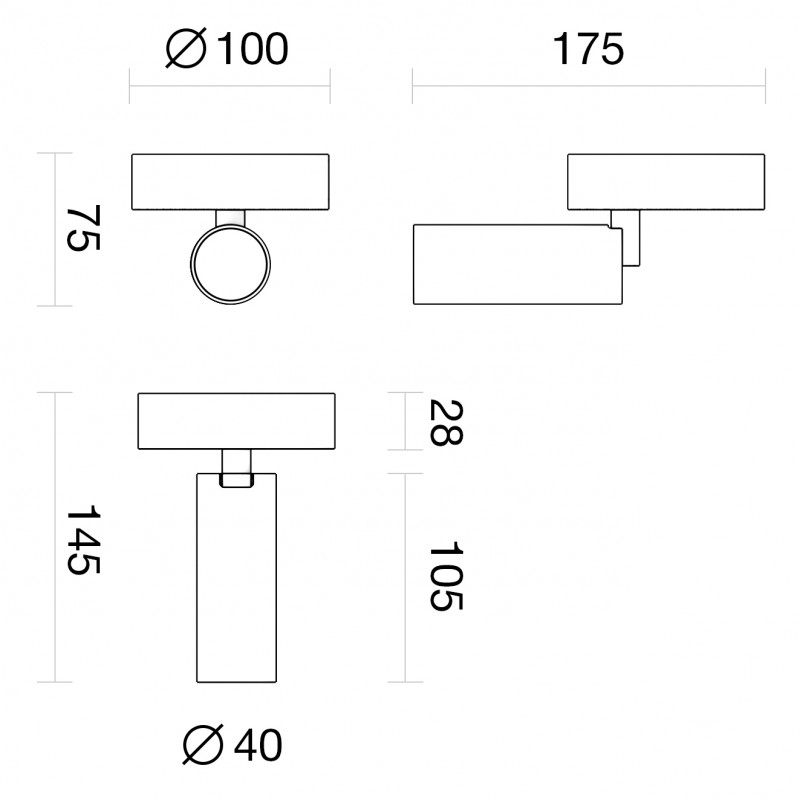 Спот LeDron SAGITONY R40 BLACK
