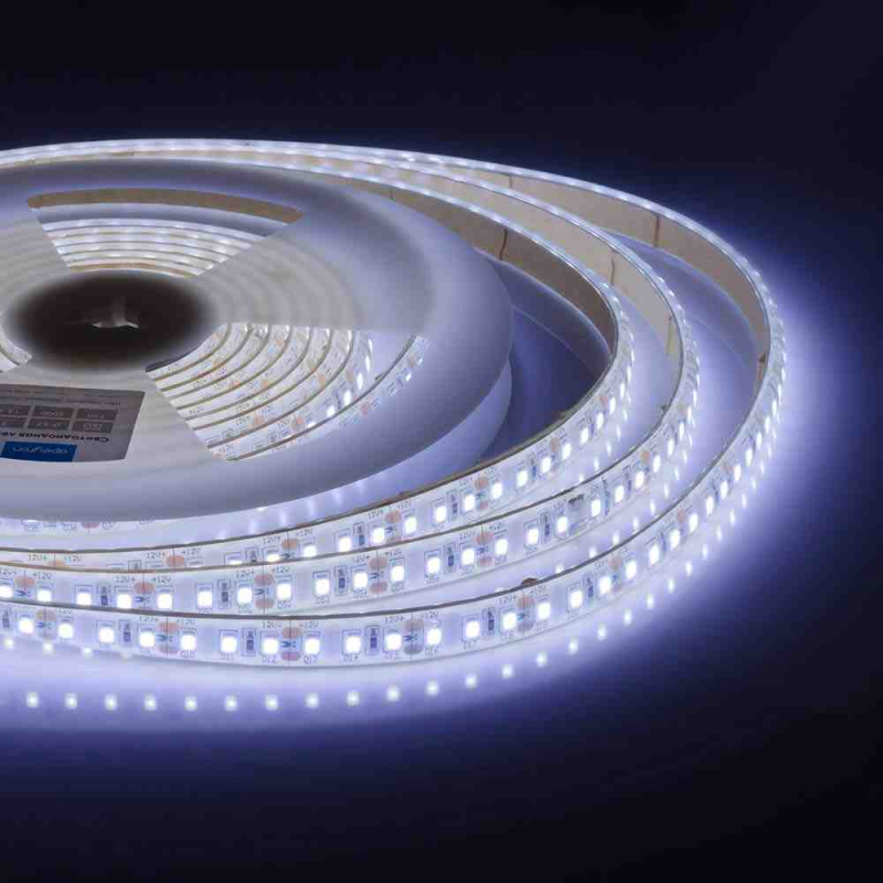 Светодиодная влагозащищенная лента Apeyron 12В 2835 10Вт/м 6500К 1000Лм/м 5м IP67 00-127