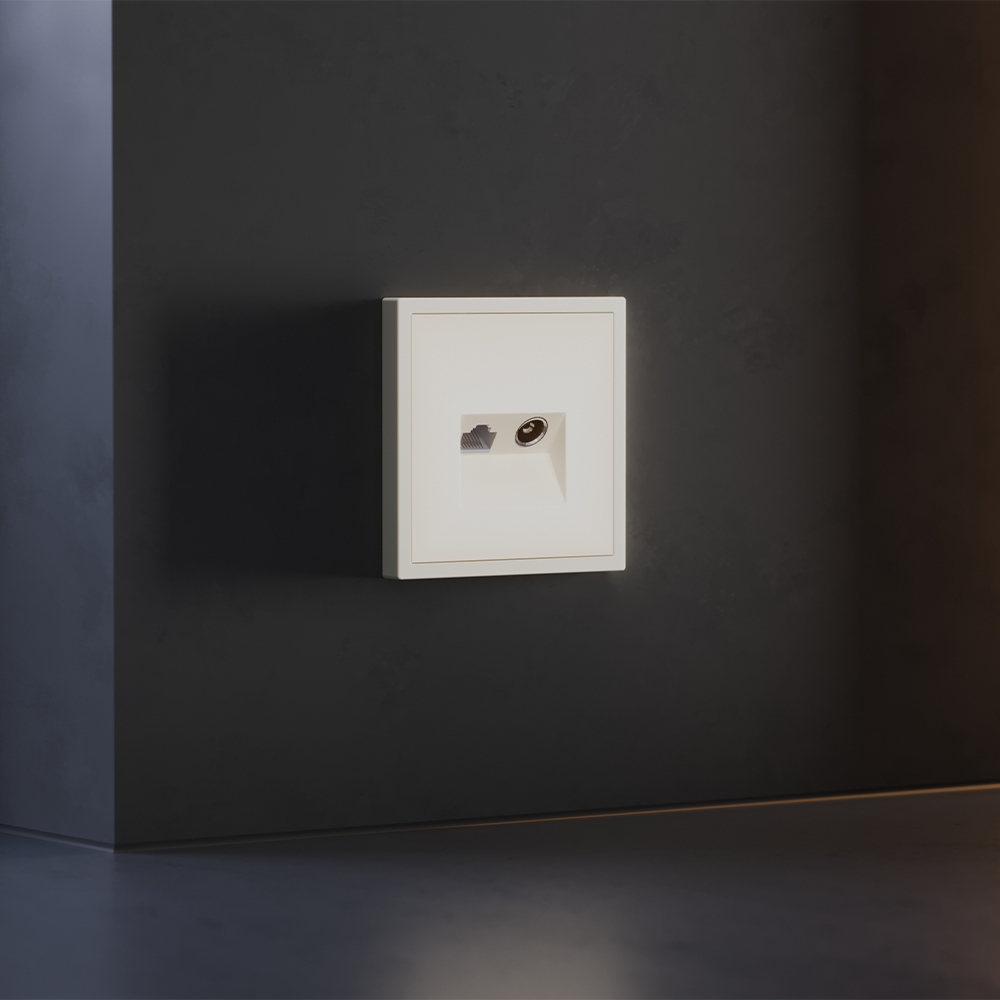 Накладка для розетки TV+RJ45 кат. 6 Voltum S70 (хлопок) VLS002713